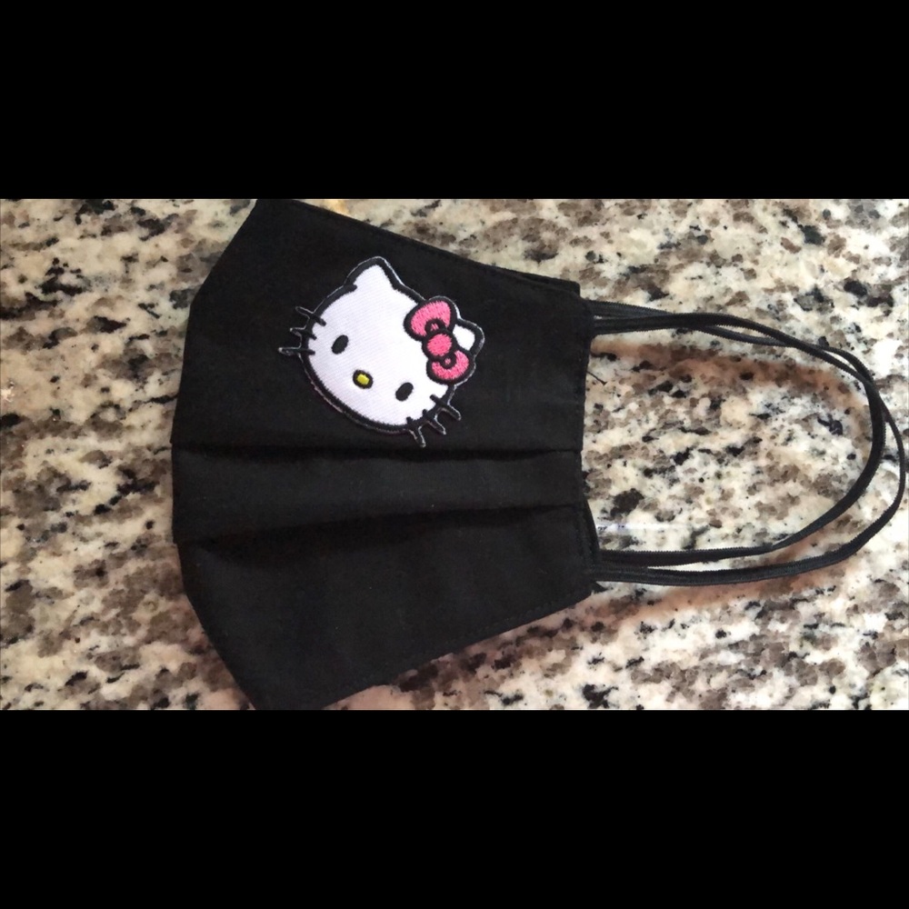 Black Hello Kitty Cloth Face Mask w/ Filter